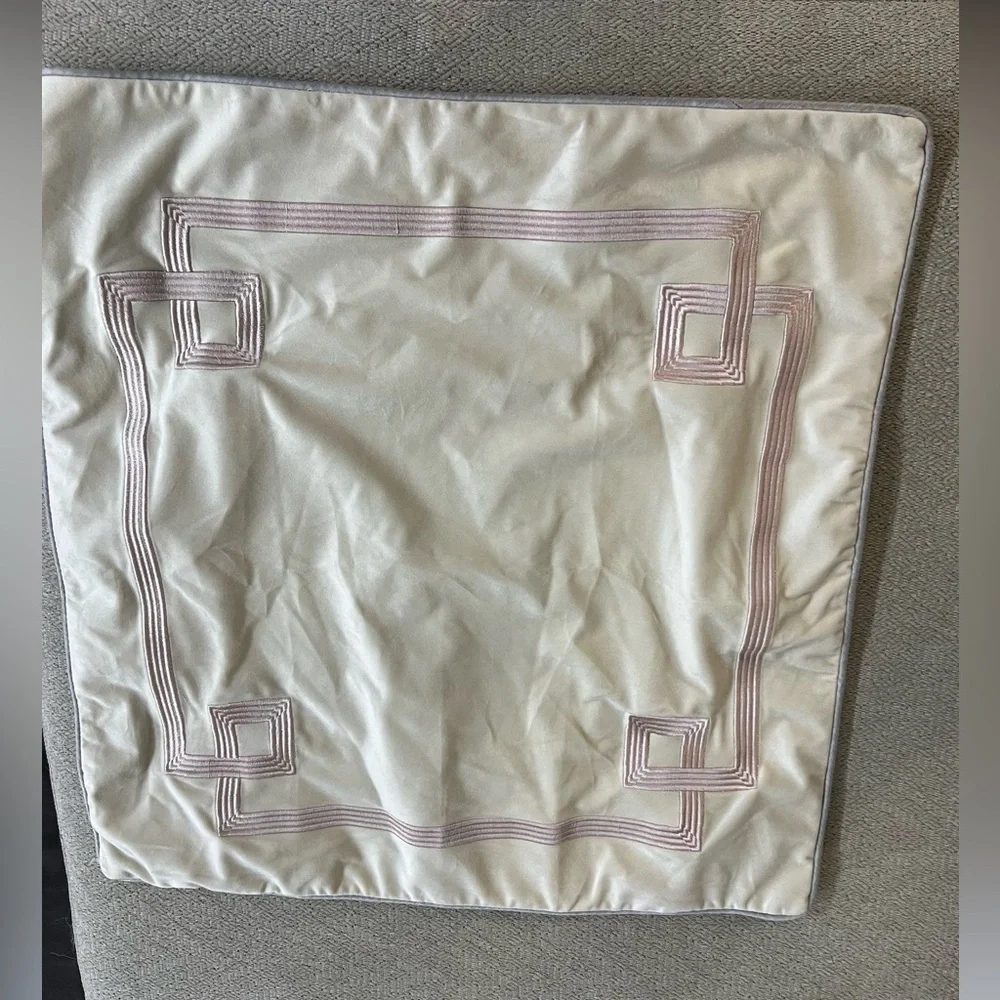 Waterford Euro sham Elegant Cream light Pink Decorative Pillow Cover vintage